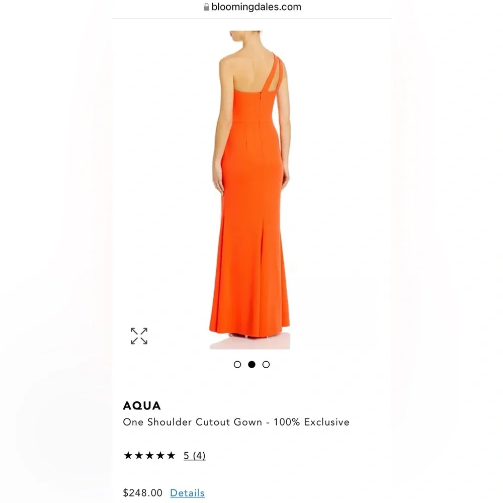 Aqua Brand One Shoulder Full Length Prom Gown/Prom Dress - Picture 2 of 13